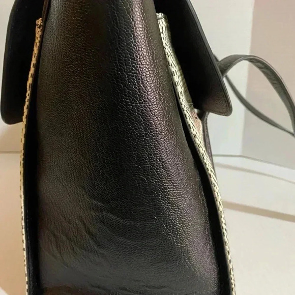 Henri Bendel black leather woven satchel handbag - Picture 3 of 14